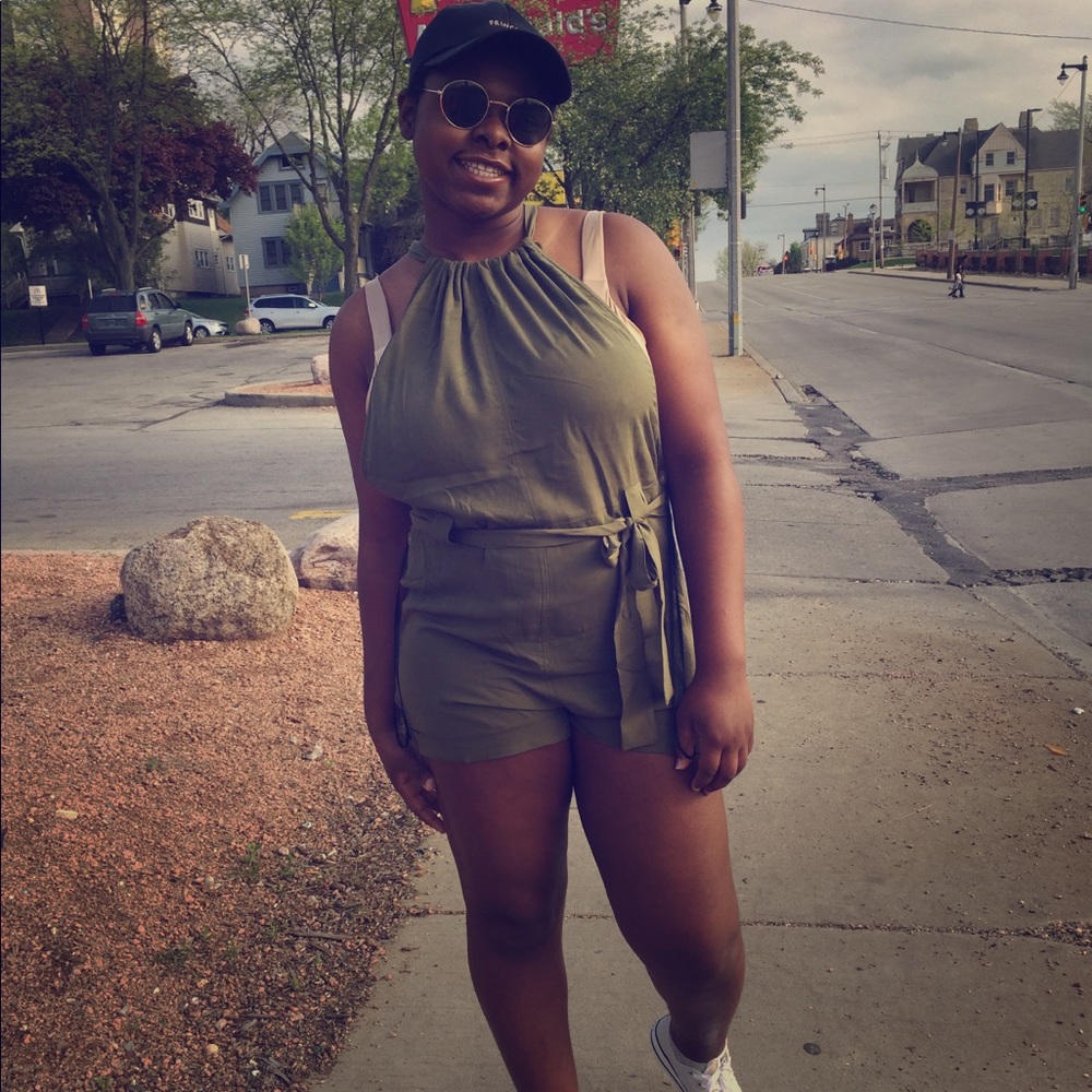 Olive green romper